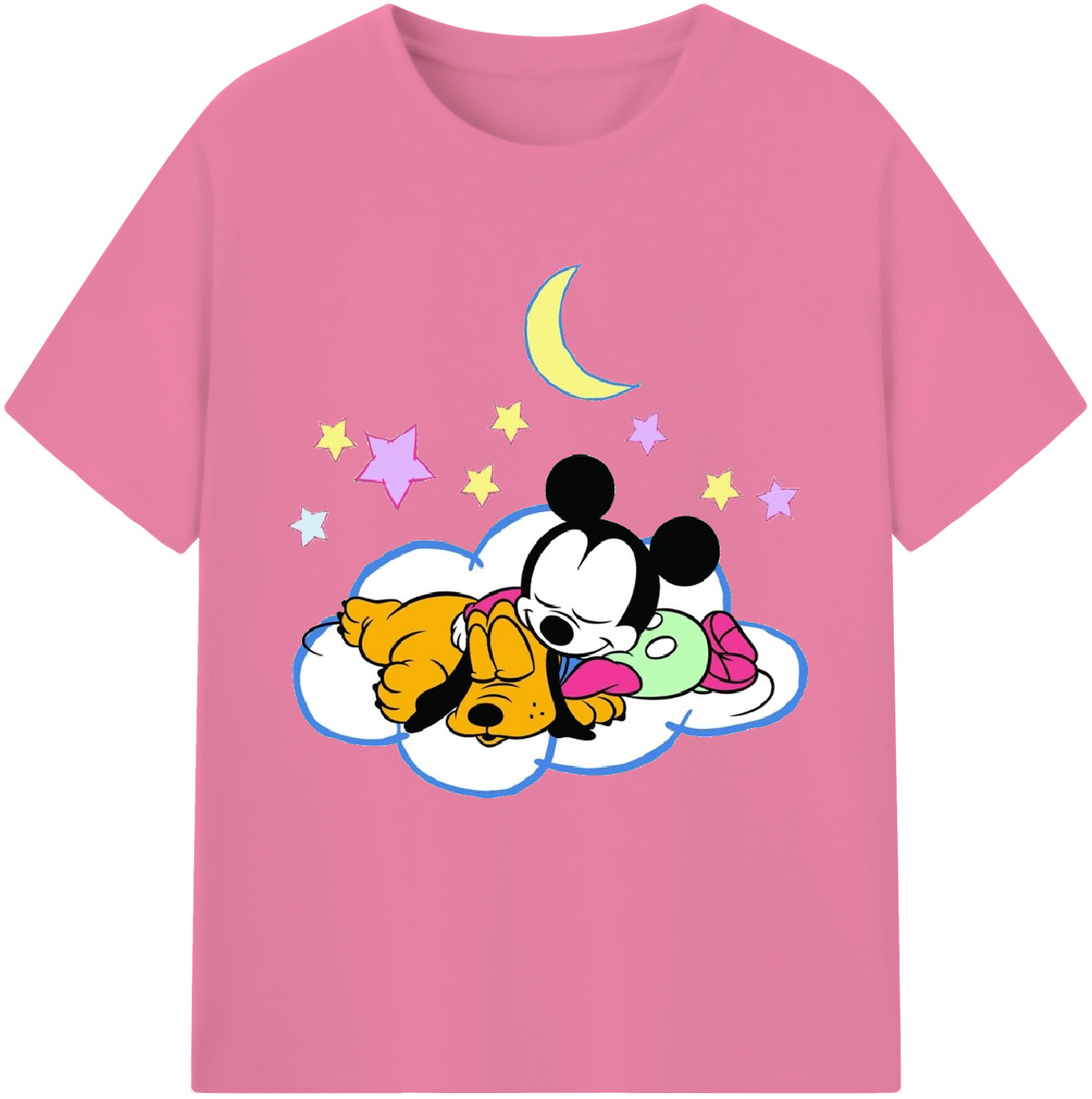 （画像用） ミッキーマウス Mickey Mouse 綿100％半袖Tシャツ（フロントプリント）